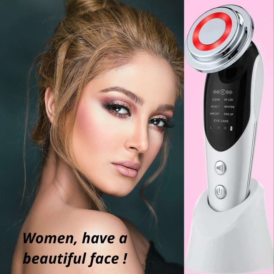 BDV 7 in 1 Face Lift, EMS, RF, Microcurrent, Light Therapy, Anti-Aging, Anti-Wrinkle, Skin Rejuvenation, Facial Massager, Facial Beauty Machine