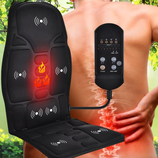 BDV Electric Massage Chair, Pain Relief Massager, Portable Massager, Vibrating and Infrared Massager, Heating Cushion, Seat Cushion for Car, Office, Lumbar Mattress